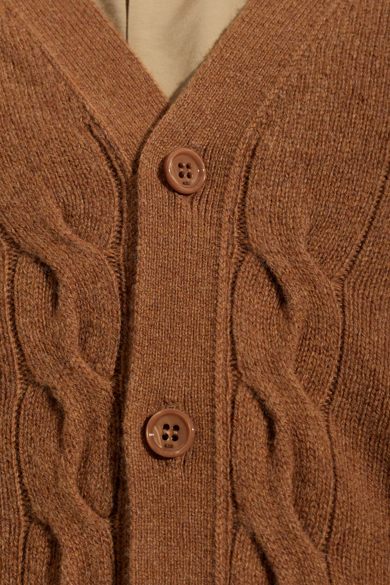 Ami Alexandre Mattiussi Brown Wool Cardigan with Pockets | Men's